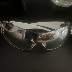 Y2K white and silver sunglasses